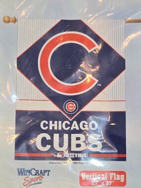 Chicago Cubs MLB Baseball Wincraft Vertical Flag Banner Indoor Outdoor 27" x 37"